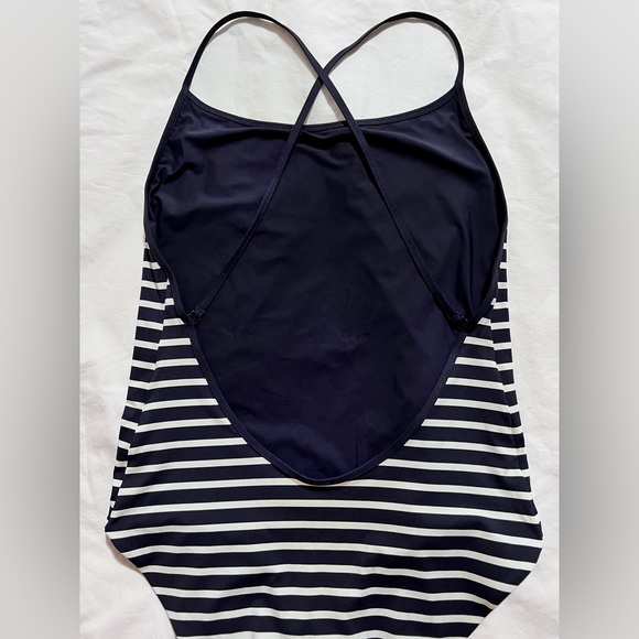 SOLD! COS Cross back One Piece Swim Suit ~ Navy/White Stripes~ Size US 6 (Small) - Picture 5 of 10